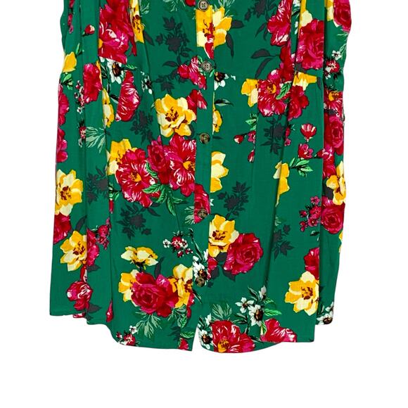 Torrid 5X NEW Fit Flare Floral Tank Top Corset Lace Up Back Adj Straps Bright - Picture 5 of 9